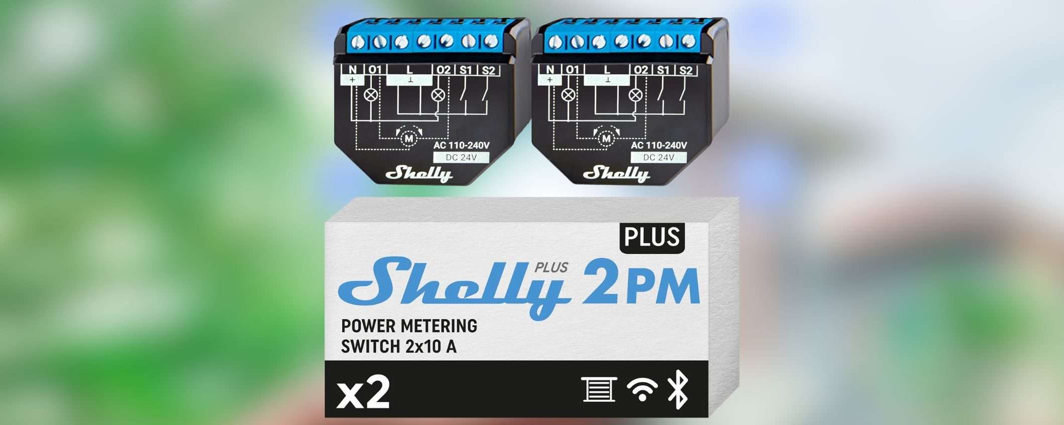 Shelly Plus 2PM: interruttore a relè smart con misuratore dei consumi in sconto