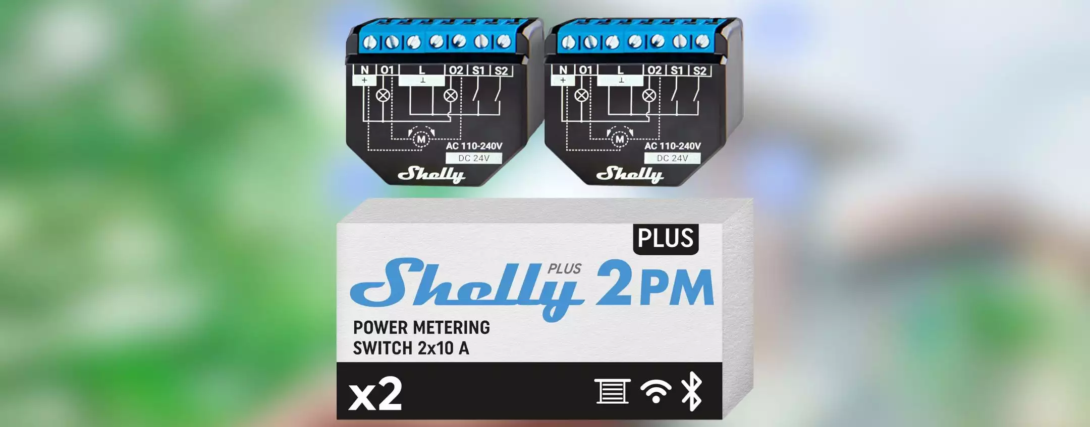 Shelly Plus 2PM: interruttore a relè smart con misuratore dei consumi in sconto