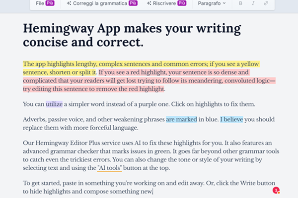 Hemingway Editor: migliora la leggibilità del tuo testo