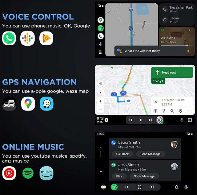 Le caratteristiche e le funzionalità dell'adattatore Android Auto