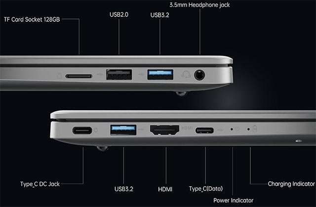 Le porte di connessione presenti sul laptop AOC N97