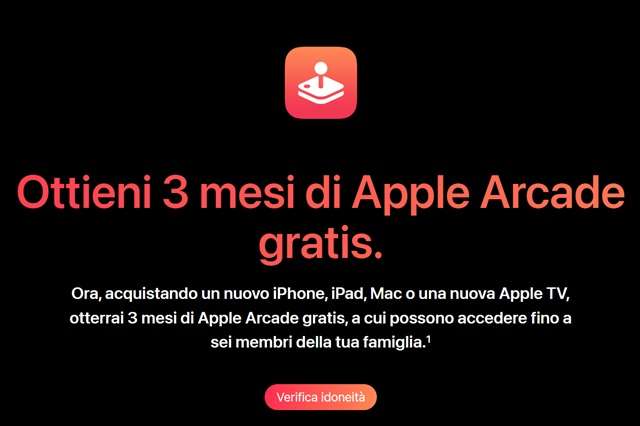 apple arcade gratis per 3 mesi