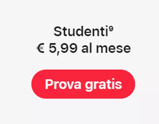 apple music studenti 5,99 euro al mese prova gratis