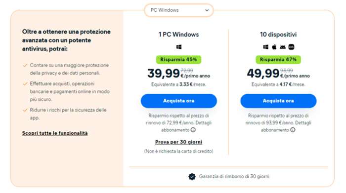 avast antivirus sconto