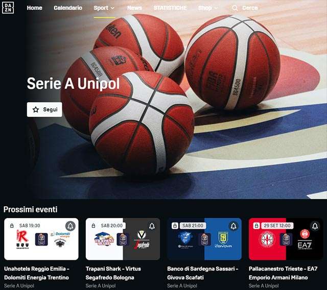 Guarda il grande basket della Serie A in streaming su DAZN