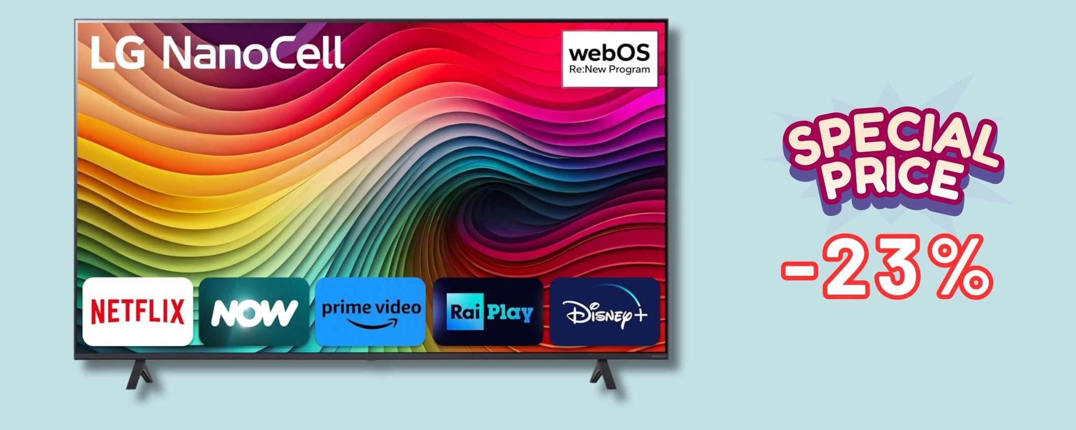 LG NanoCell 50'', smart TV con risoluzione 4K in sottocosto Amazon