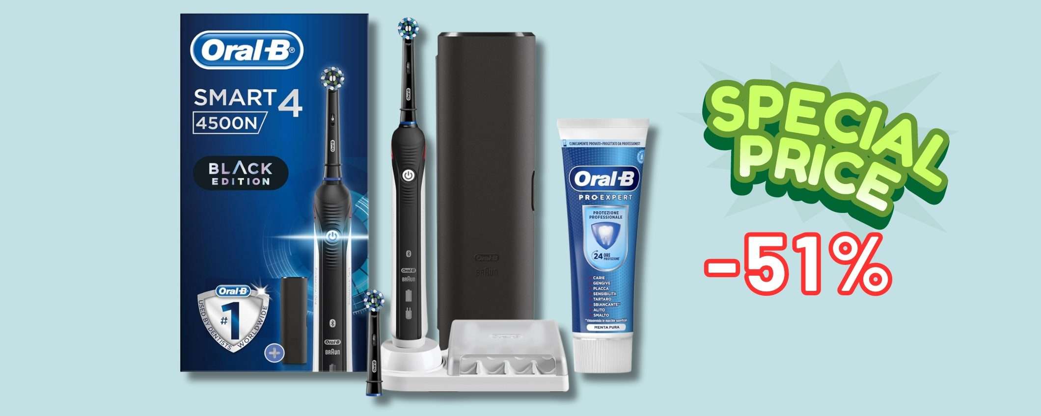 Oral-B Smart 4 4500: spazzolino elettrico e kit completo, addio dentista