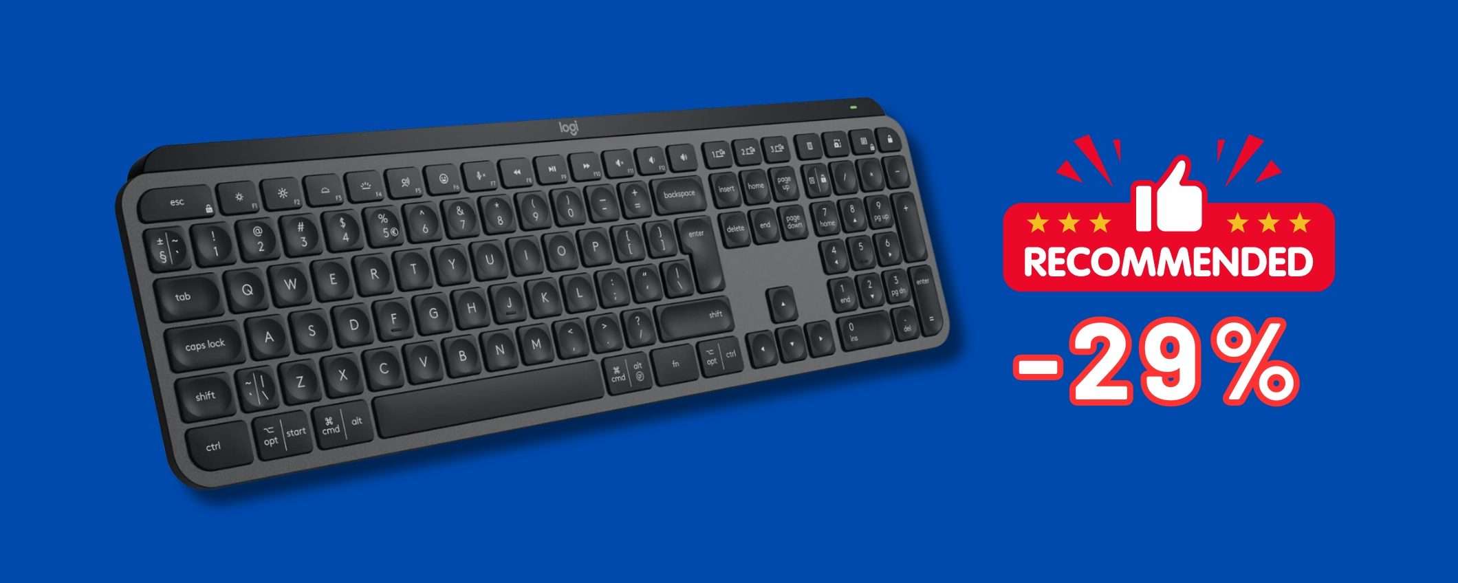 Logitech MX Keys S: tastiera dal feeling e prestazioni premium (-29%)