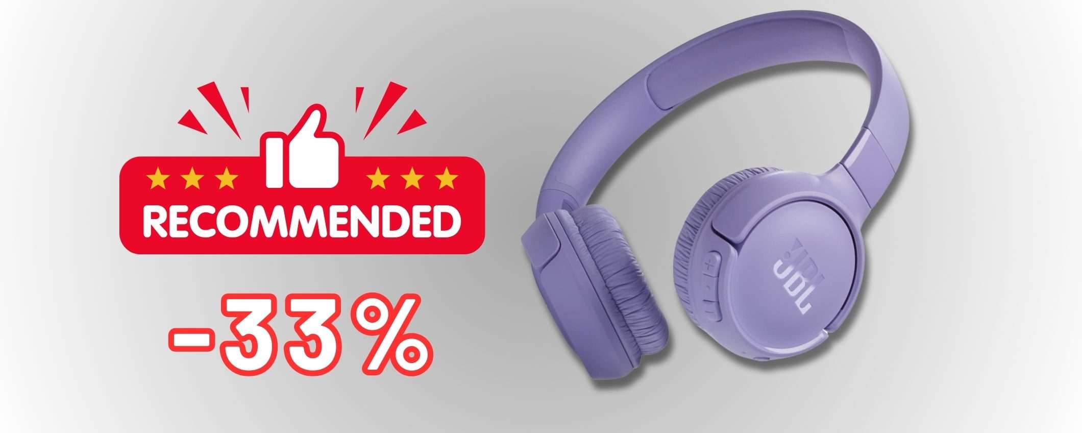 Meno di 40€ per le splendide JBL Tune 520BT: wireless e leggere