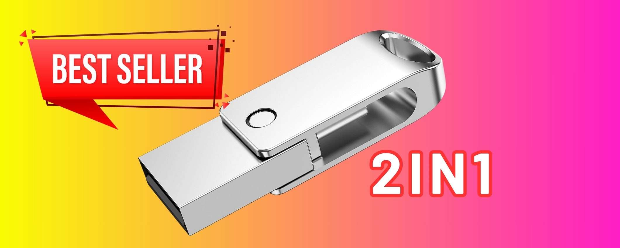 Chiavetta USB 128GB o portachiavi? Il 2 in 1 che non ti aspettavi (10€)