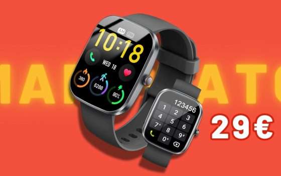 Smartwatch da polso con chiamate Bluetooth, 29€ ma è completo in tutto