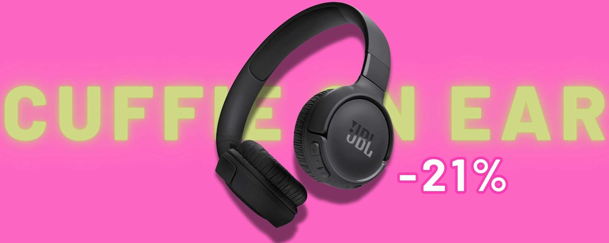 JBL Tune 520BT, cuffie Bluetooth senza fili e 57H di autonomia (-21%)