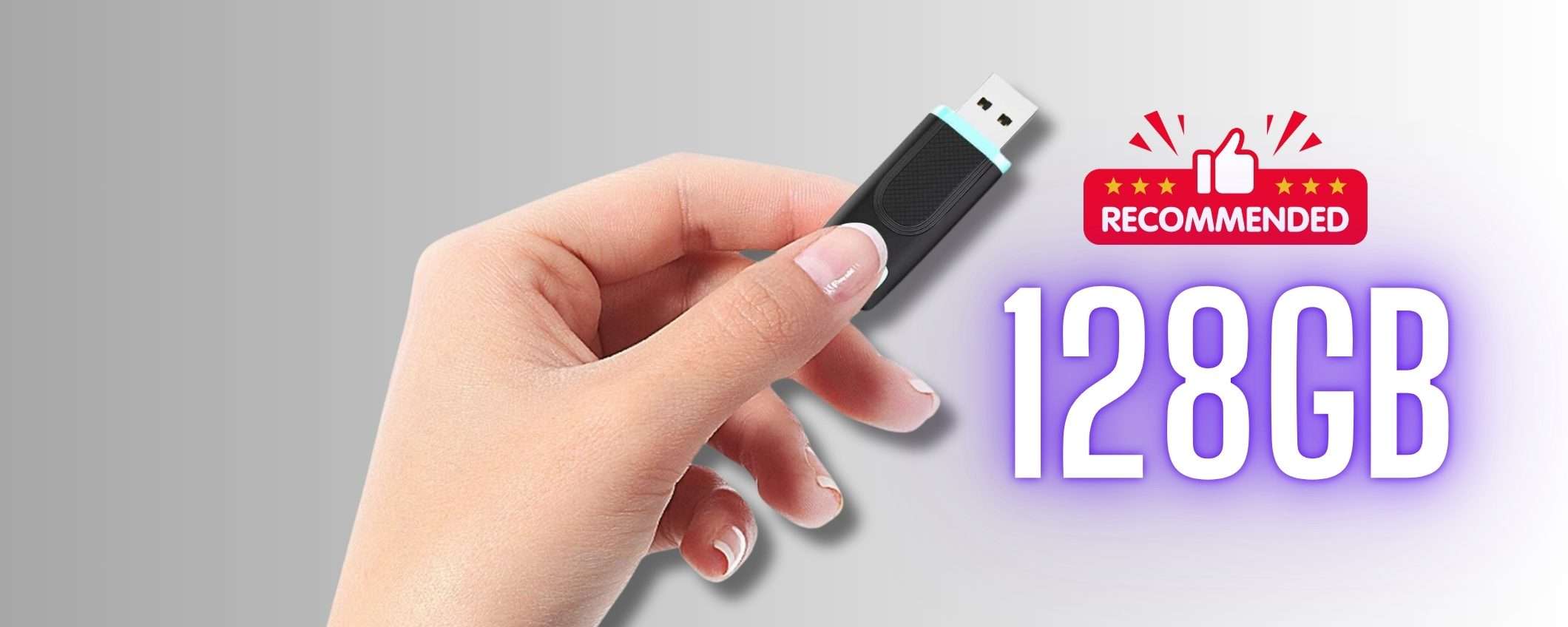 Il prezzo crolla per la Chiavetta USB 3.0 128GB, prestazioni TOP a 11€