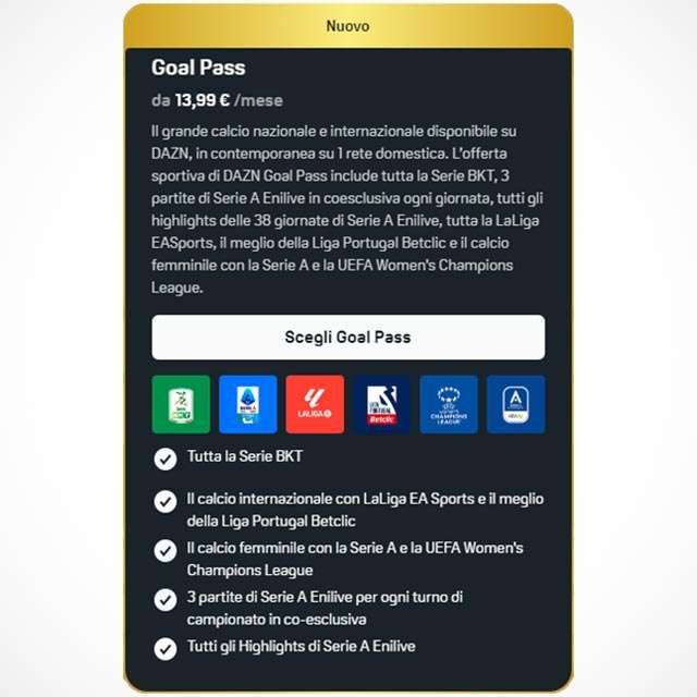 Il Goal Pass di DAZN