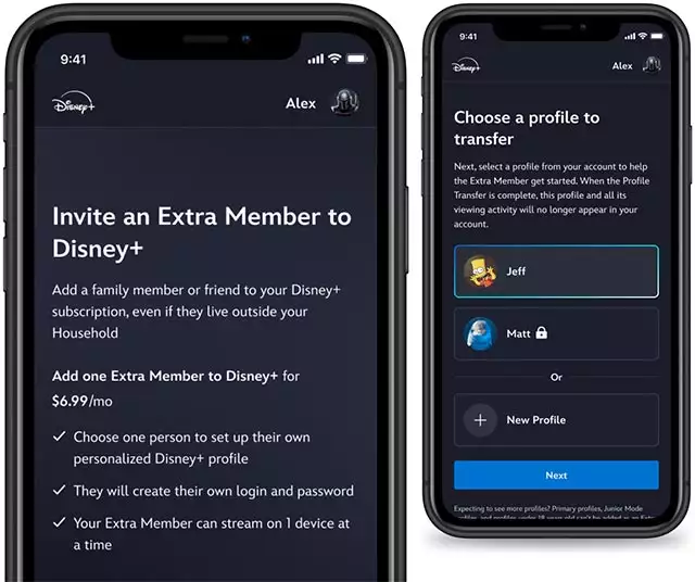La nuova funzionalità di Disney+ per aggiungere membri extra al proprio account, al di fuori del nucleo familiare