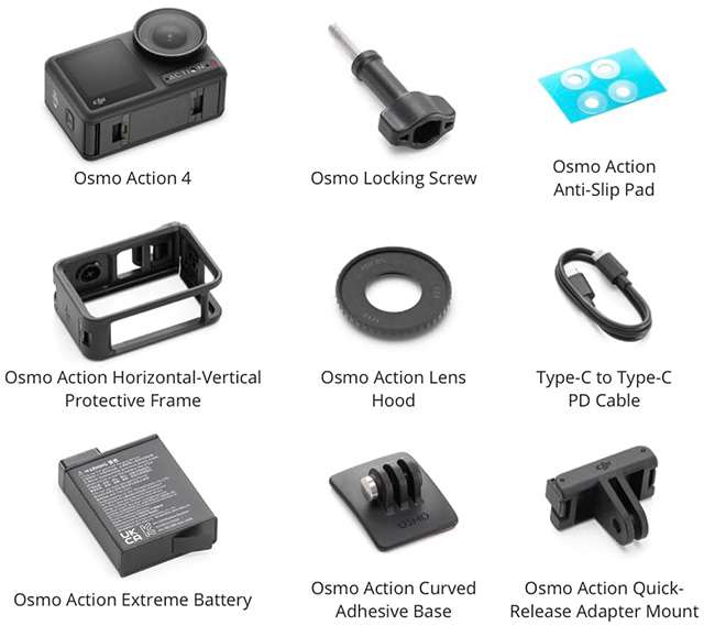 DJI Osmo Action 4 Combo: il contenuto del bundle