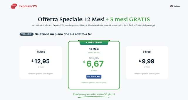 ExpressVPN in offerta speciale a metà prezzo per 12 mesi (-49%)