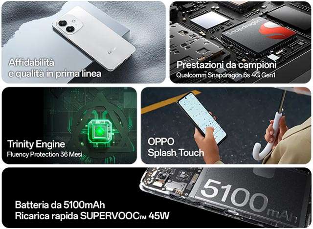 Caratteristiche e specifiche tecniche dello smartphone OPPO A40m