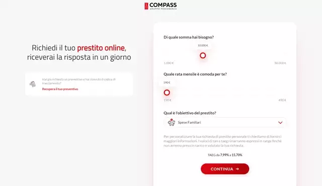 prestito personale online compass