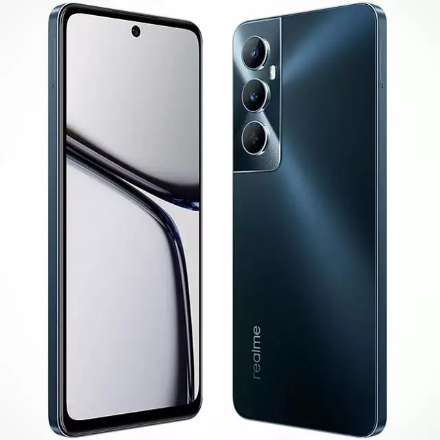 Il design dello smartphone realme C65 nella colorazione Starlight Black