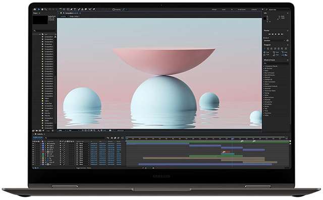 Il design del laptop Samsung Galaxy Book3 Pro 360 da 16 pollici