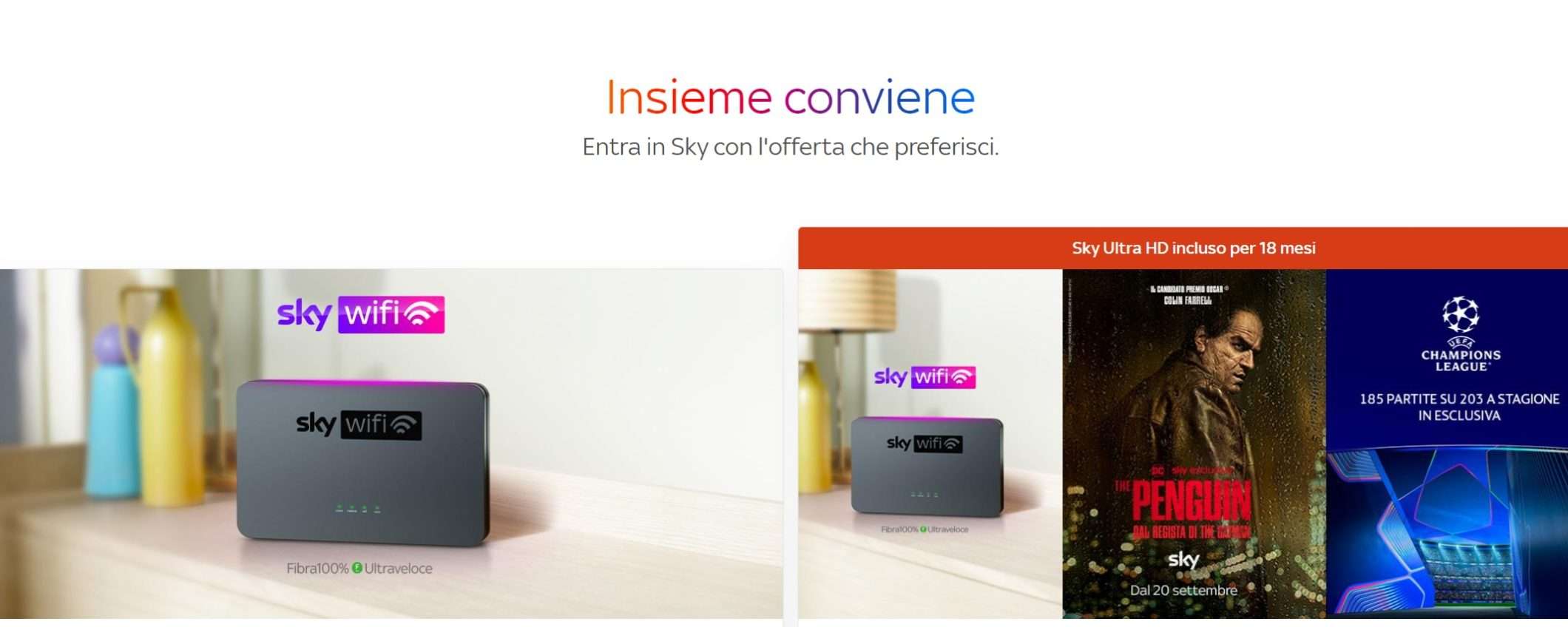 Sky WiFi con Sky TV e Sky Sport: una sola offerta a meno di 40 €/mese