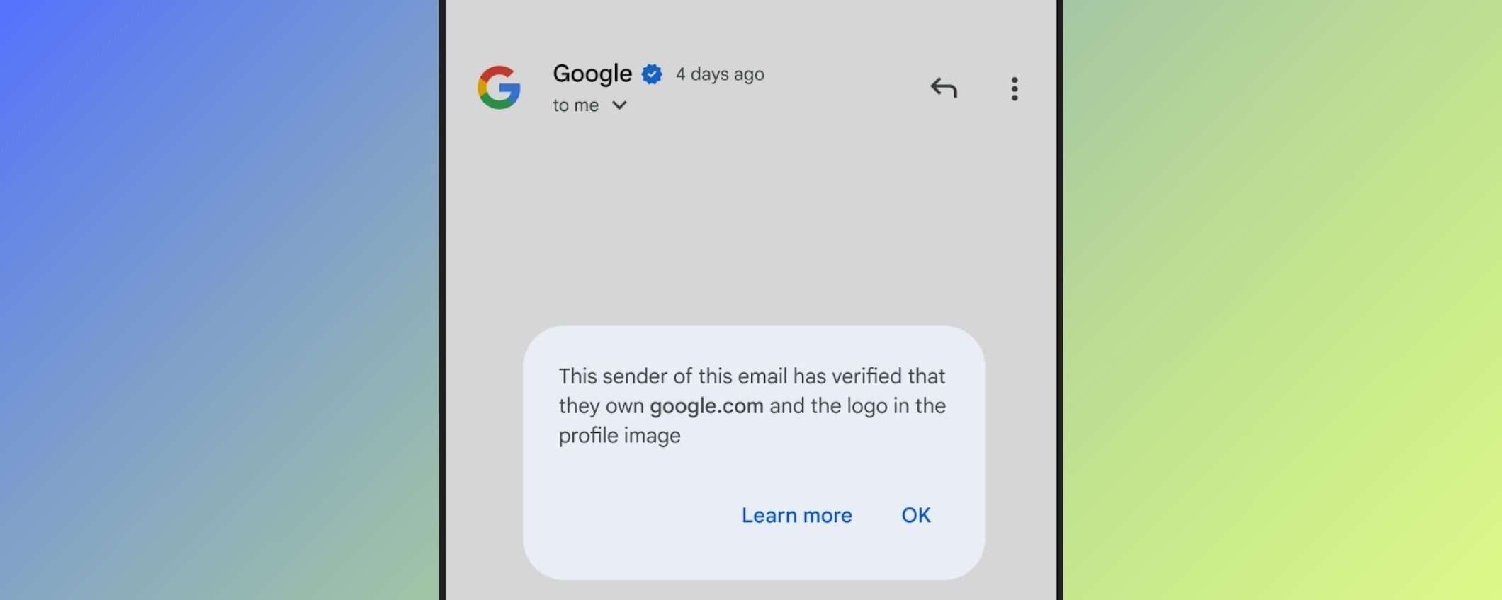 Gmail: spunta blu su Android e iOS per la verifica dei mittenti