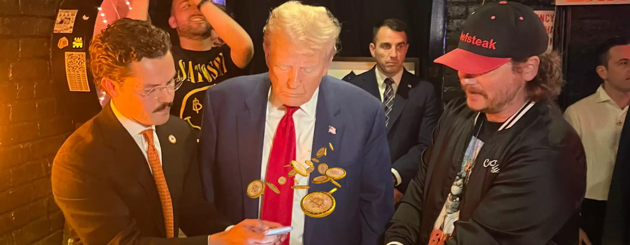 Trump mangia un hamburger e lo paga in Bitcoin