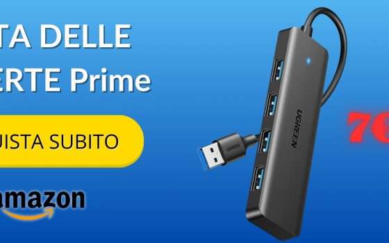 Hub USB 3.0 con 4 porte per sbloccare funzioni avanzate con soli 7€