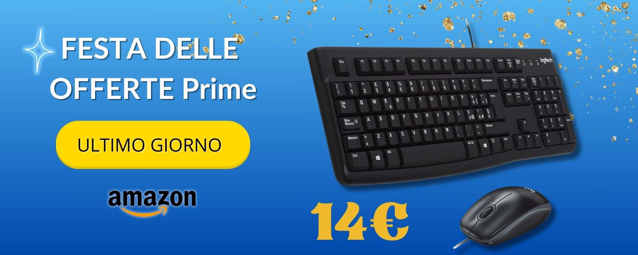 Logitech MK120 tastiera + mouse: meno di 24 ore per comprarli a 14€