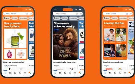 Amazon, nuova homepage per l'app di shopping