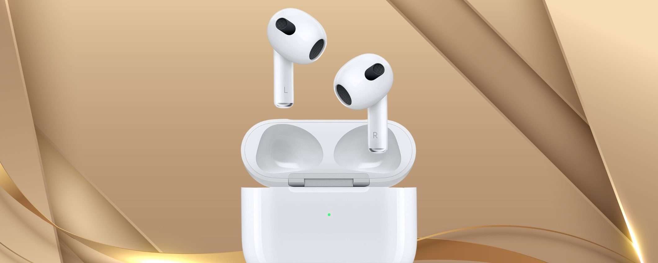 Apple AirPods 3: offerta al minimo storico su Amazon (-24%)