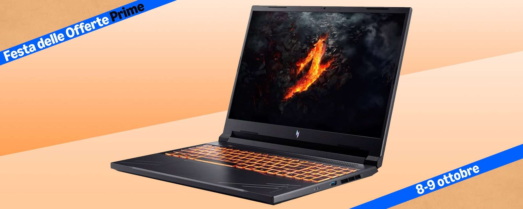 Notebook gaming: Acer Nitro V 16 a -300€ per la Festa di Prime