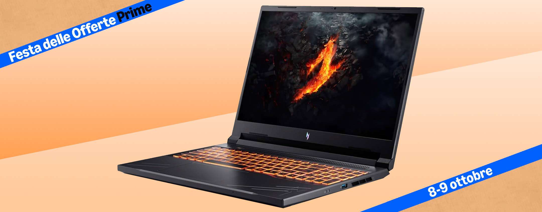 Notebook gaming: Acer Nitro V 16 a -300€ per la Festa di Prime