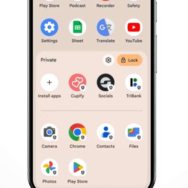 Uno spazio privato per le app in Android 15