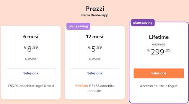 babbel lifetime 299 euro