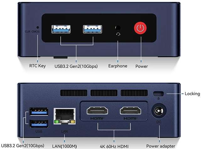 Beelink Mini S12: le porte di connessione presenti sul Mini PC