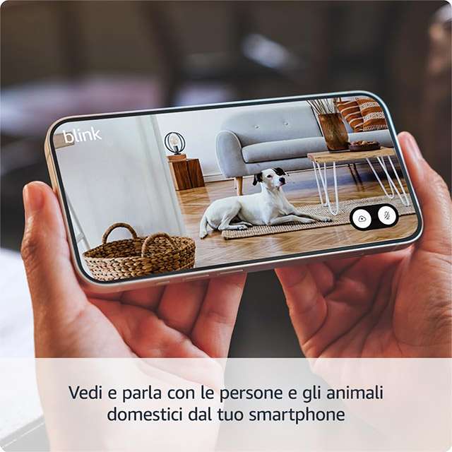 La videocamera Blink Mini 2 si controlla via app, anche da remoto