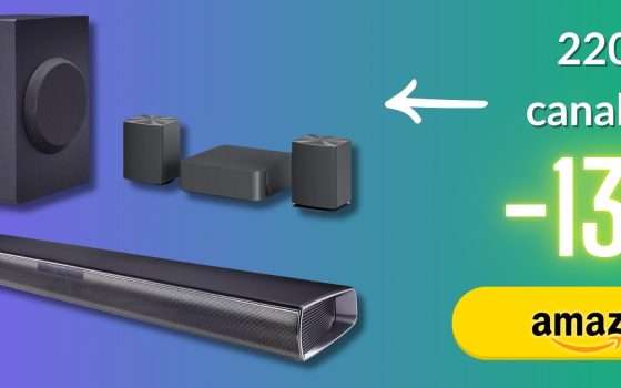 130€ per un sistema audio completo di LG: soundbar 220W da urlo