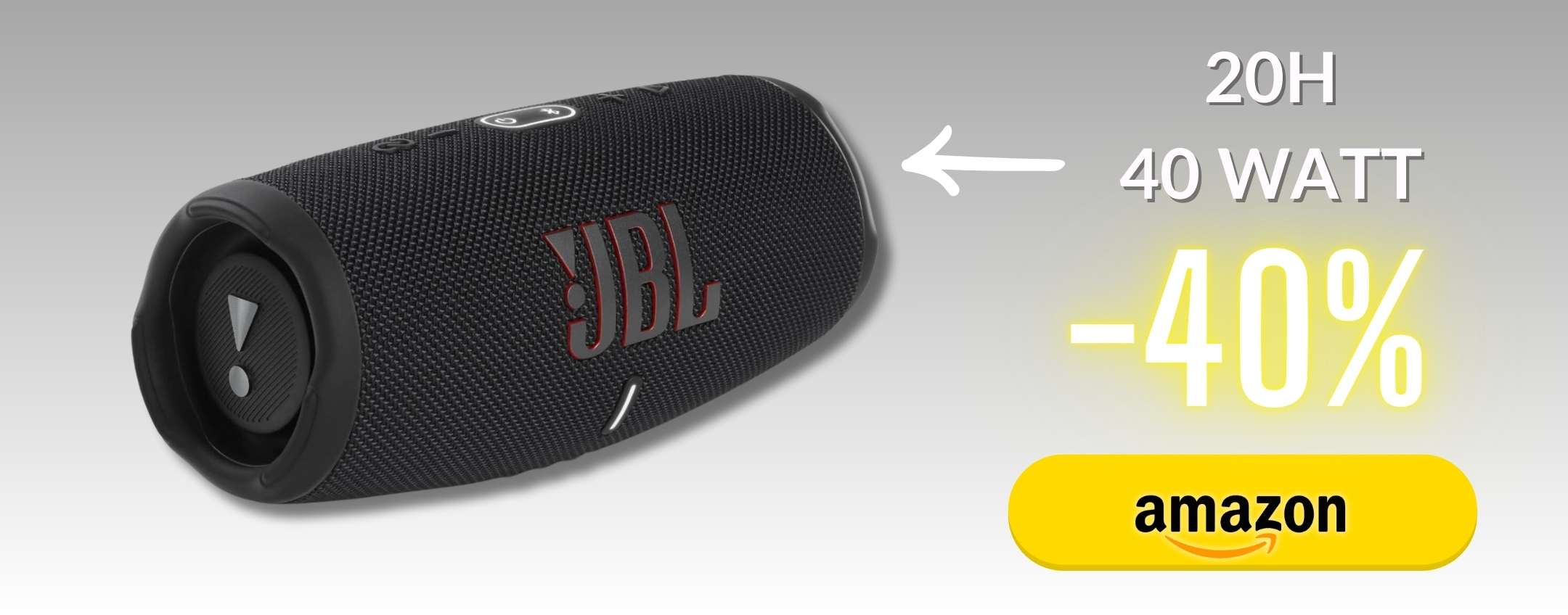 JBL Charge 5: crolla il prezzo (-40%) ma la musica suona potentissima