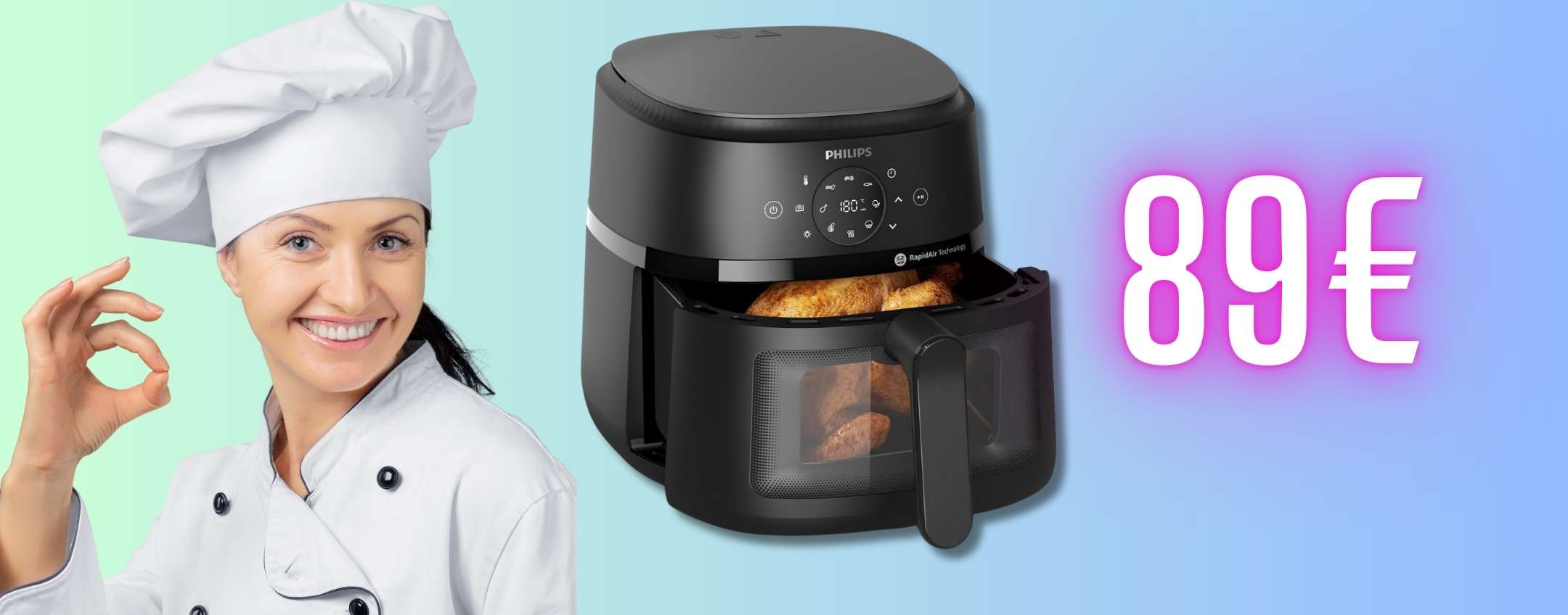 Philips Airfryer con cestello 6,2L, 13 programmi e cottura professionale