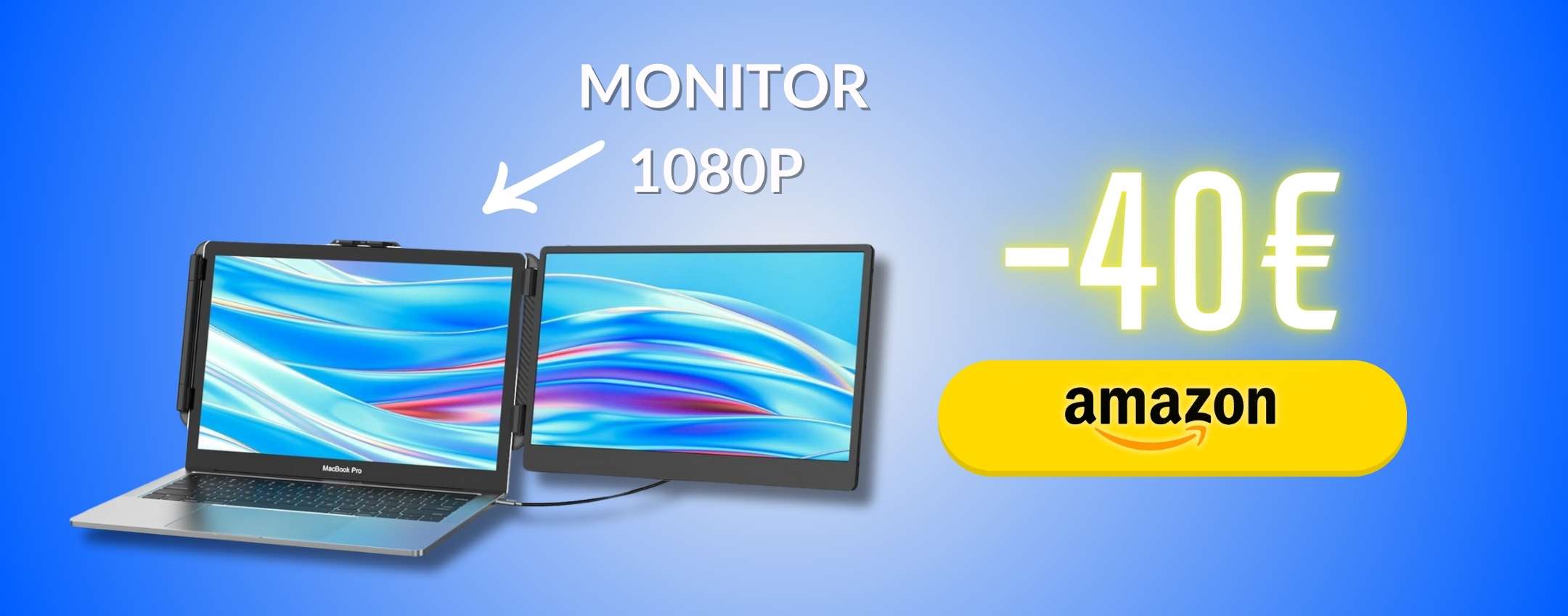 Aggiungi uno schermo al tuo laptop con il Monitor Portatile 14″ 1080p