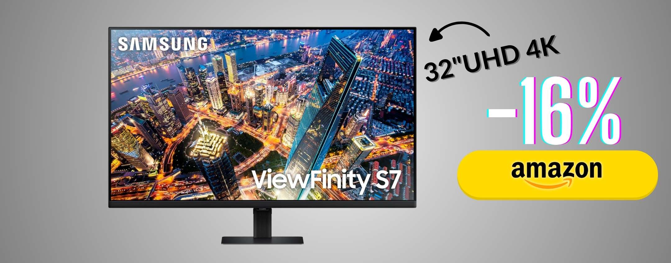 Scrivania con vista: Monitor Samsung 32″ UHD 4K a prezzo regalo