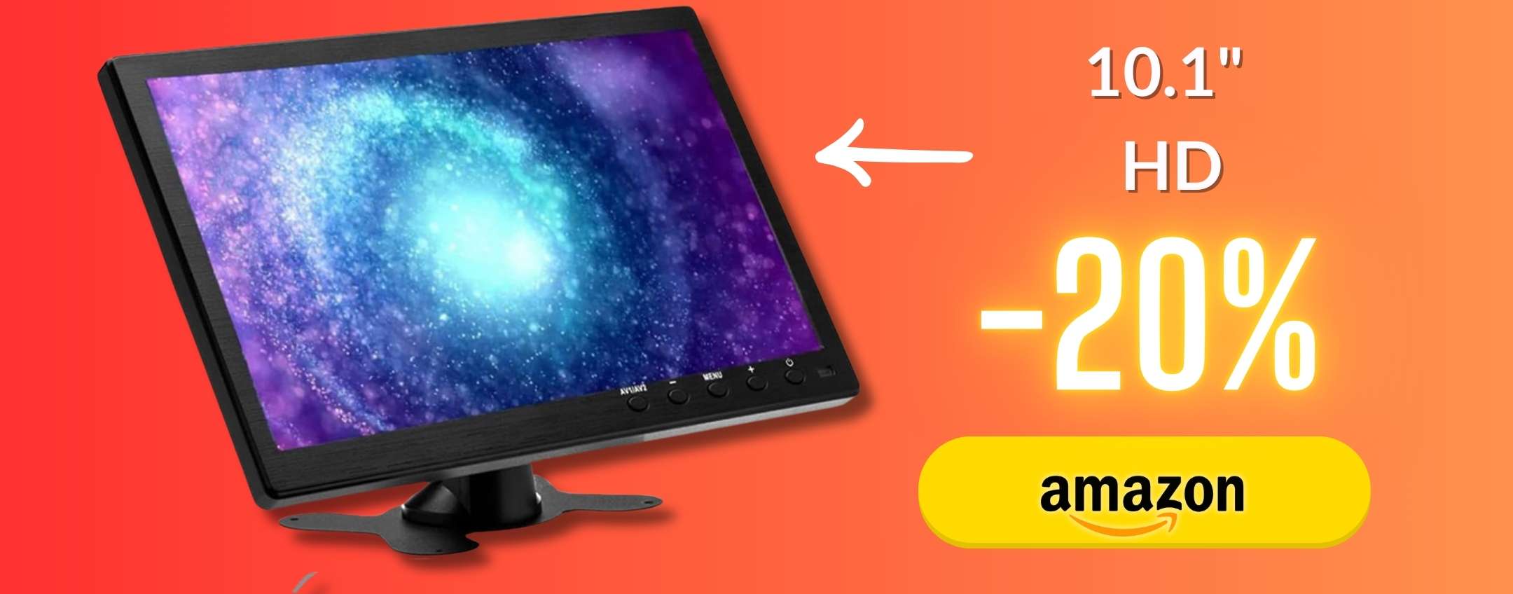 Monitor portatile 10″ con risoluzione HD: uno schermo aggiuntivo a 60€