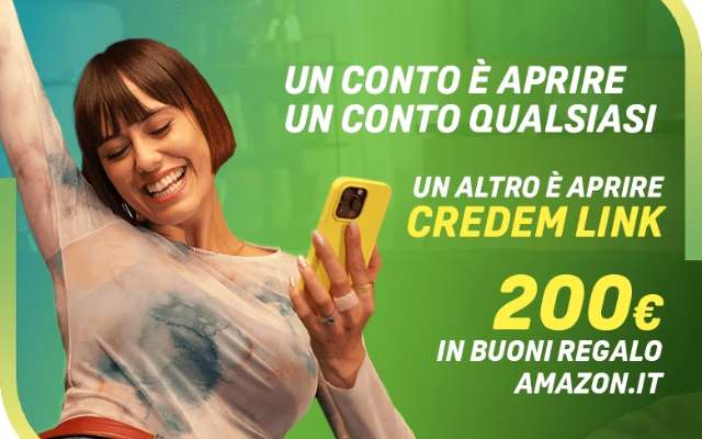 Guadagna 200€ in Buoni Regalo Amazon con Credem Link usando questo codice promo