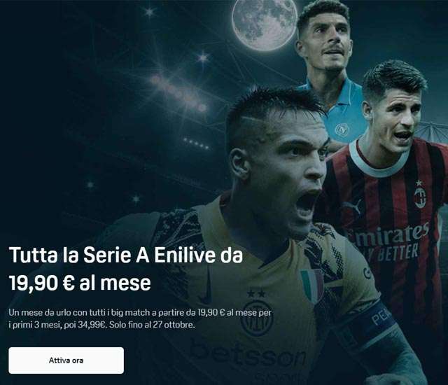 L'offerta sull'abbonamento Standard di DAZN con tutta la Serie A