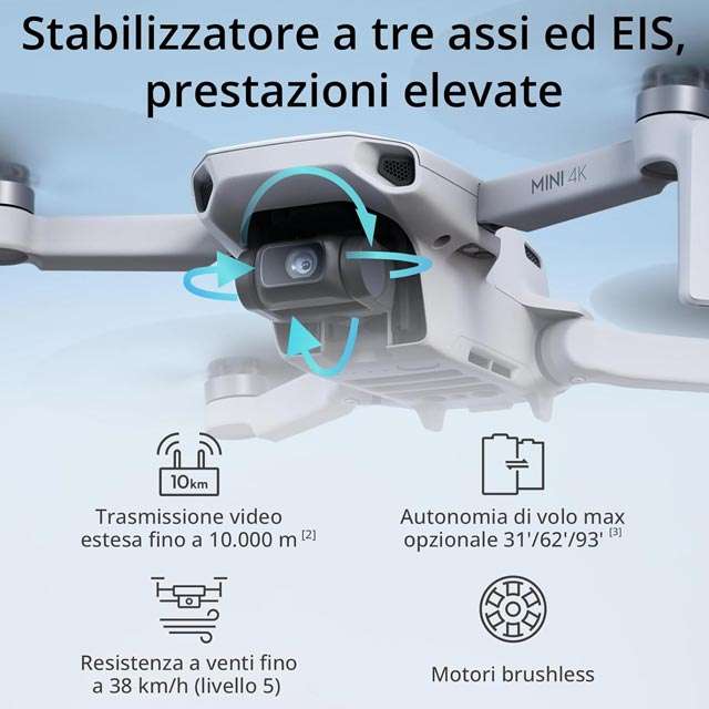 Le caratteristiche del drone DJI Mini 4K