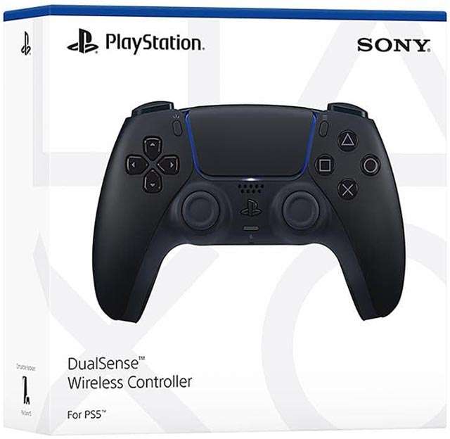 La confezione del controller DualSense per PS5 nella colorazione Midnight Black