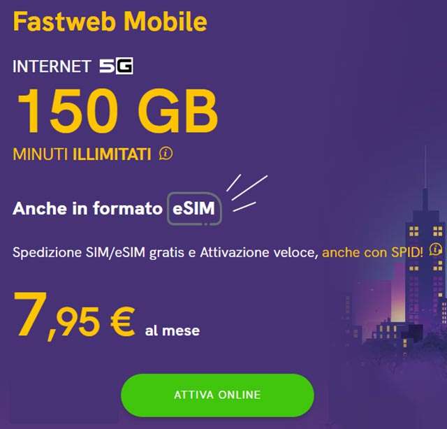 L'offerta di Fastweb Mobile con minuti illimitati e 5G