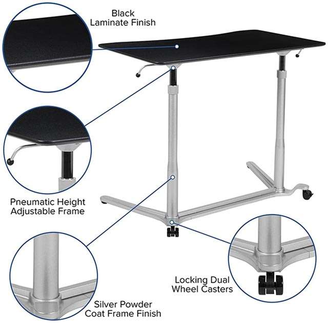 Le caratteristiche della scrivania ergonomica Sit-Down di Flash Furniture